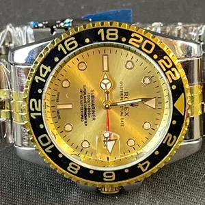 Replica Rolex Submariner Two-Tone Stainless Steel and Gold Tone Wristwatch with Date Display