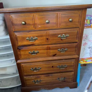 Wooden Dresser With 5 Drawers