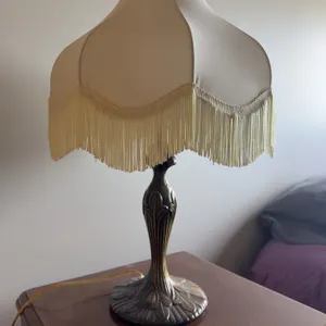 Table Lamp With Fabric Shade and Ornate Base