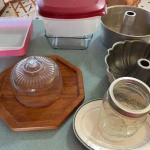 Pyrex Baking Dish, Cake Pans, Glassware Lot