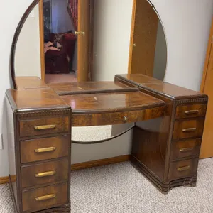 Art Deco Vanity with Mirror and Drawers