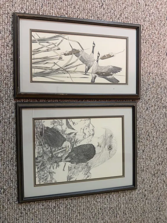 Bernie Brown Wildlife Pencil Prints Lot of 2