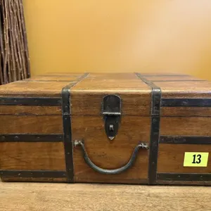 Wooden storage trunk