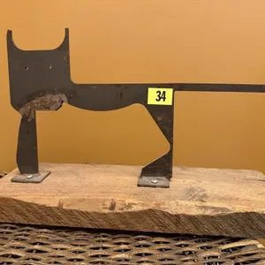 Metal cat sculpture