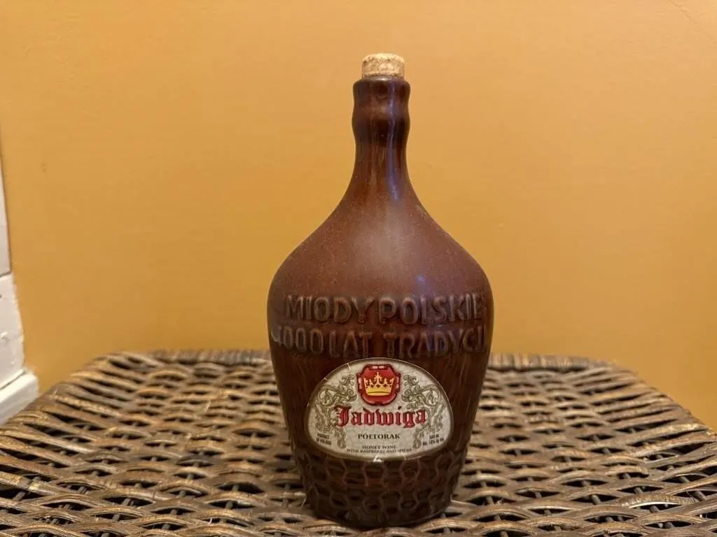 Stoneware honey wine bottle