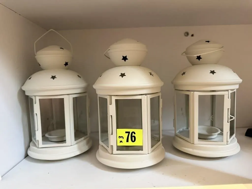 White votive lanterns (3)