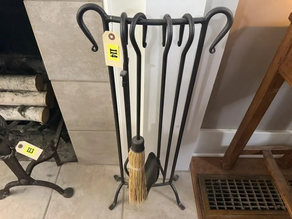 Iron fireplace tool set