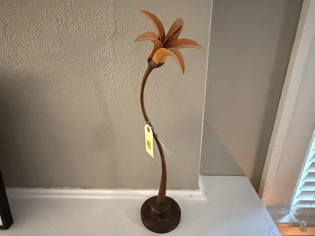 Wooden lily sculpture
