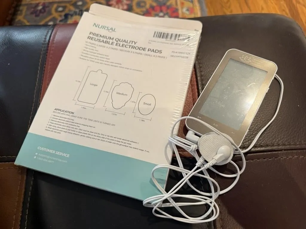 TENS/EMS unit, reusable electrode pads