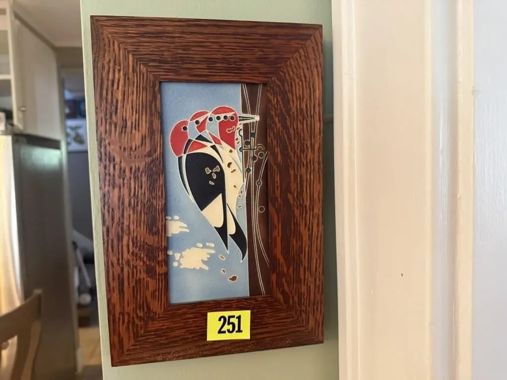 Motawi Tileworks woodpecker art tile