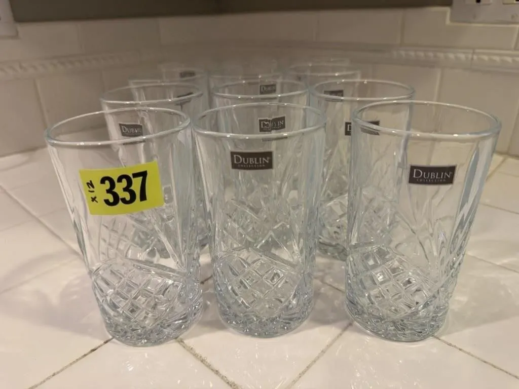 Dublin crystal drinking glasses (12)