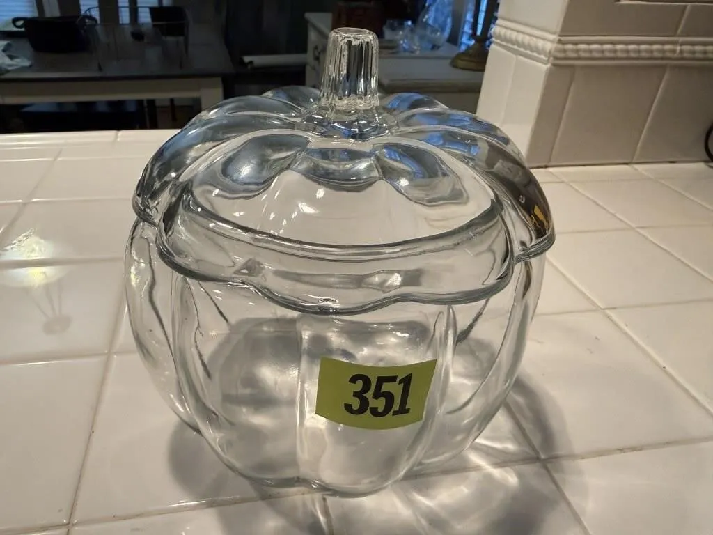 Glass pumpkin jar