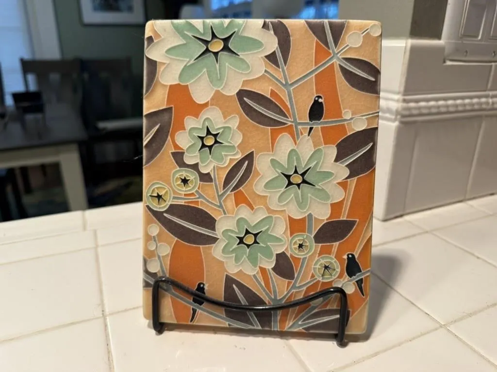 Motawi Tileworks floral art tile