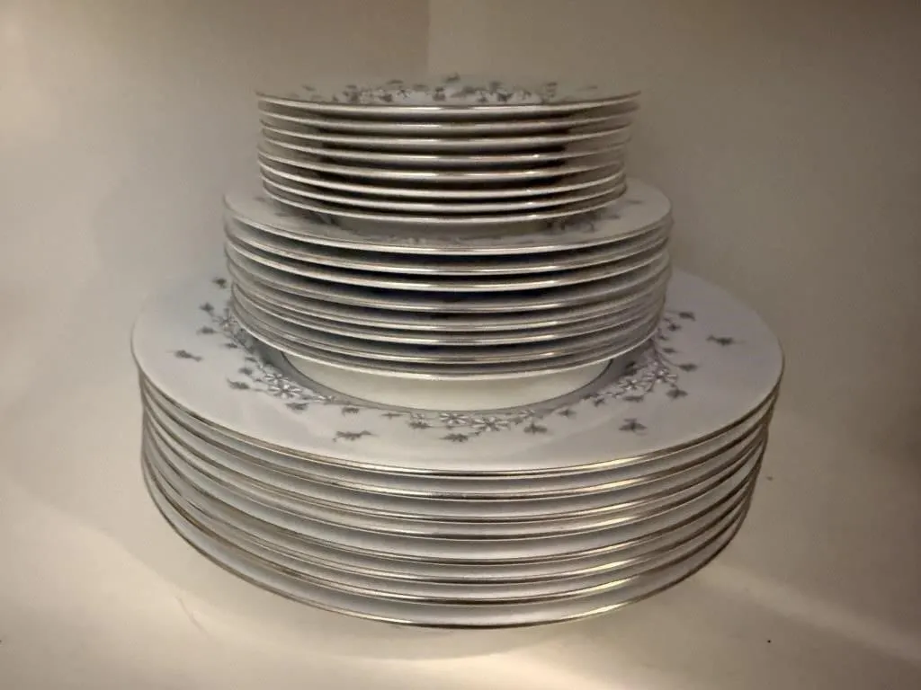 Grey Mist Minton bone china plates