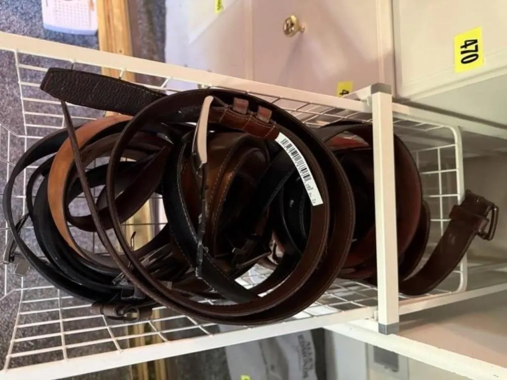 Leather belts, some new with tags