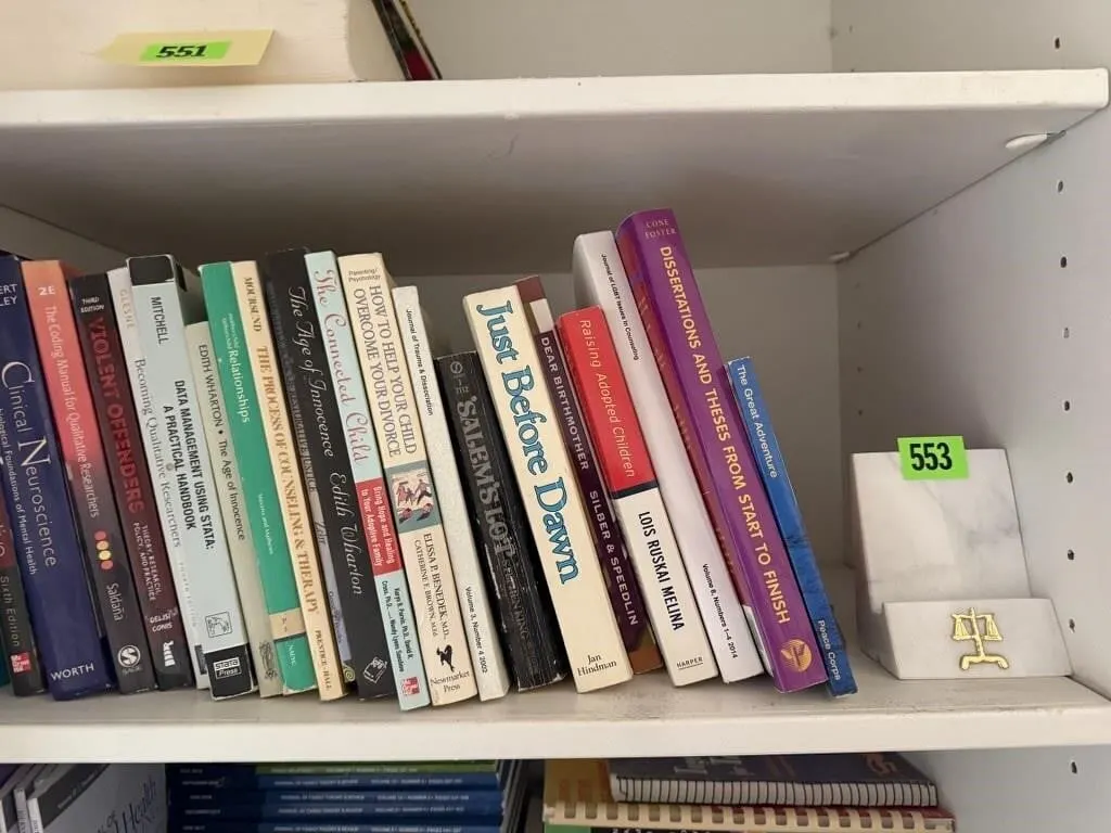 Shelf of books, self-help, counseling