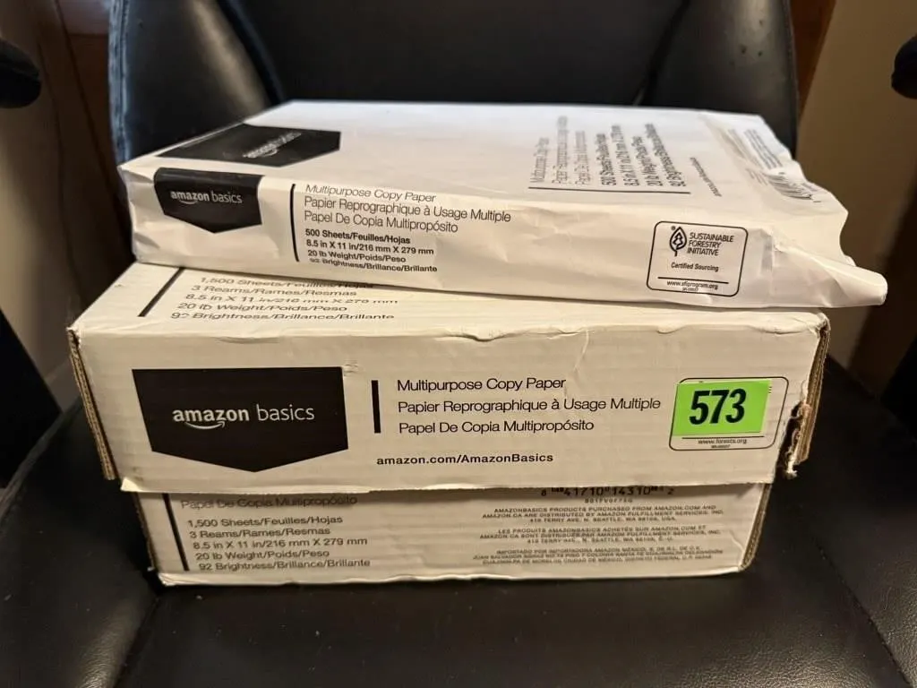 Case of printer paper, plus partial package