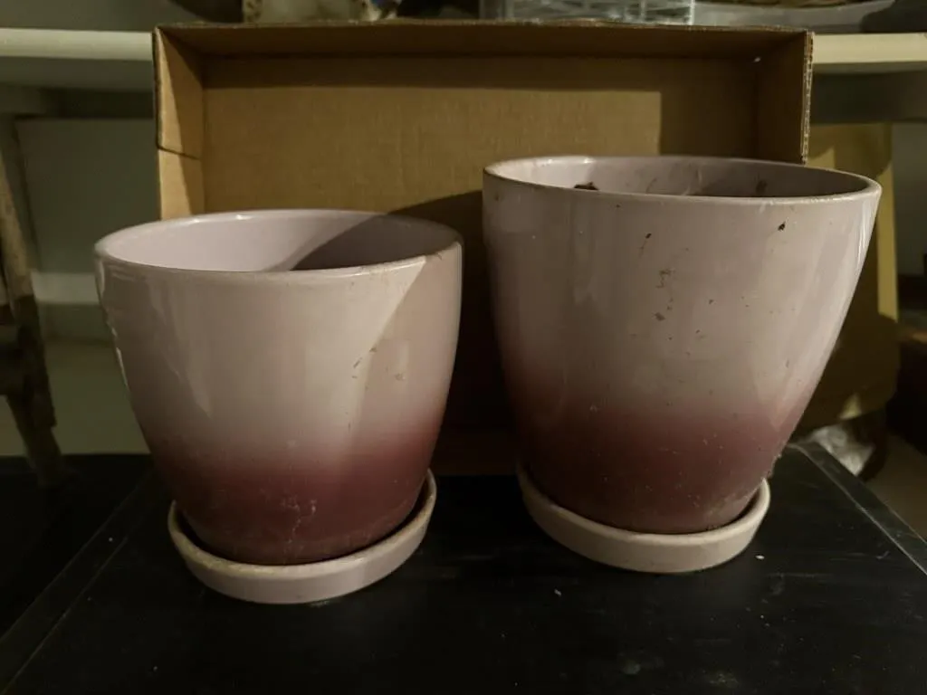 Dusty pink hombre flower pots (2)
