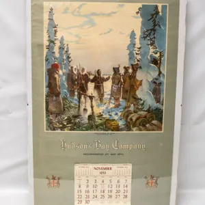 VINTAGE 1953 HUDSONS BAY CALENDAR AMBASSADOR OF