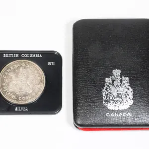 #32 1971 Canadian $1 Silver Dollar Coin BC Cased