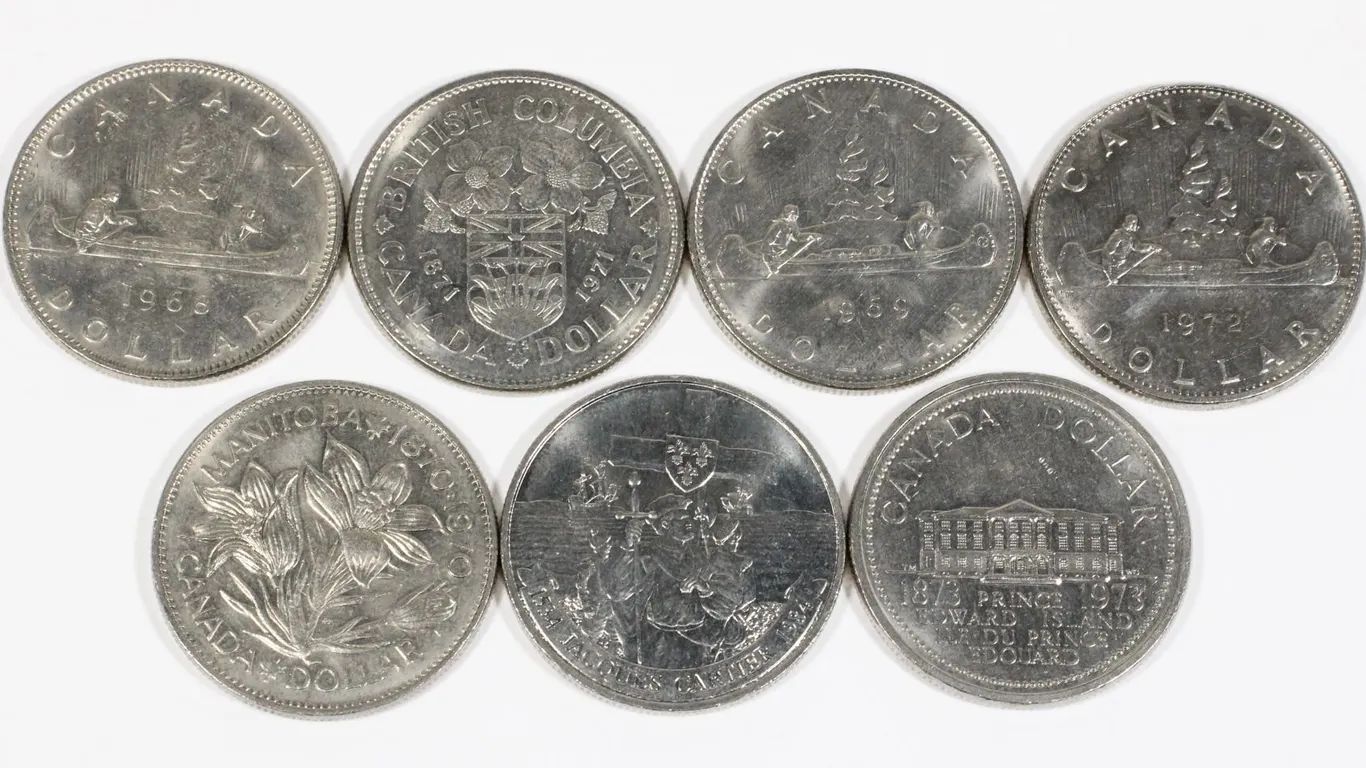 #52 Lot of 7 Canadian Dollars 1968 to 1984