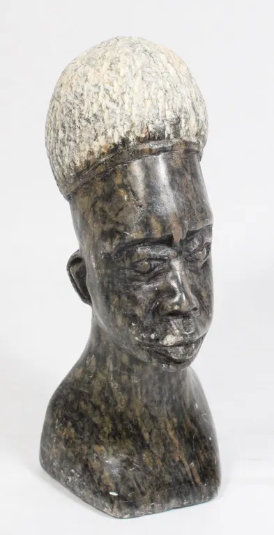 #277 Soap Stone Carving African Figure Bust