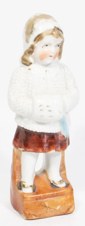 #344 Antique German Porcelain Girl Figure Statu