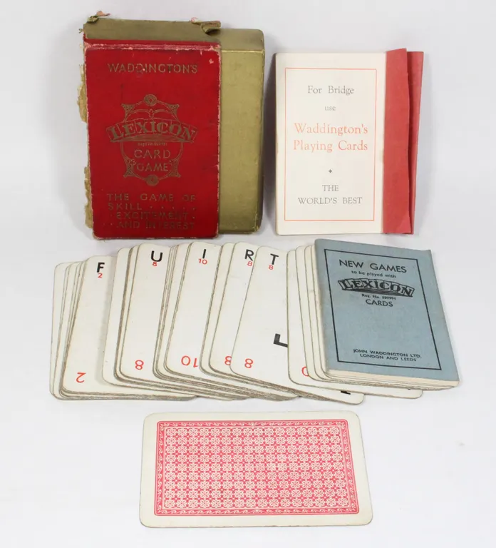 #352 Vintage Waddington's Lexicon Card Game Boxed