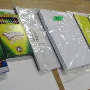 UNCLAIMED STORAGE:  BOX C/W CRAFT PAPERS, MARKERS, ETC