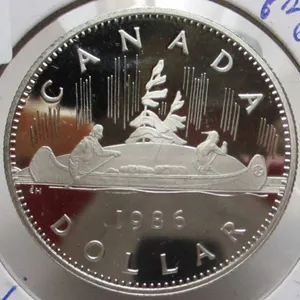 1986 PROOF CAMEO CANADA VOYAGER DOLLAR