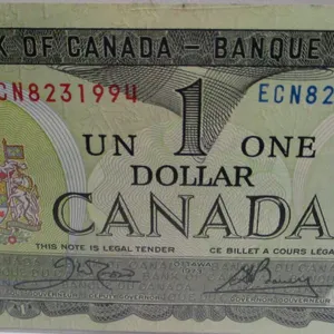1973 CRISP UNCIRCULATED LAST OF CANADA $1 BILL