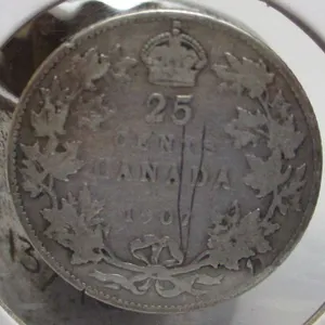 1907 CANADA KING EDWARD VII SILVER QUARTER