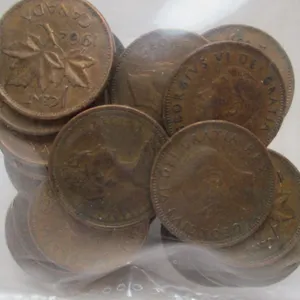 LOT OF KING EDWARD VI CANADA PENNIES