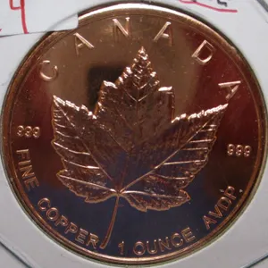 1 OZ MAPLE LEAF FINE COPPER COIN
