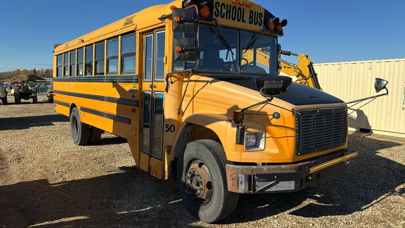 2008 Thomas C2 Freightliner School Bus, 6.4L, Diesel, 286,641km, Yellow, Seats Have Been Removed, VIN 4UZAAXCS55CN58760 (P10-R4-E-S56)