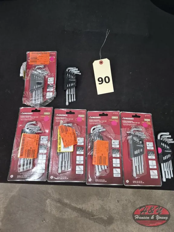 (7) NEW Husky Tamperproof TORX L-Key Sets