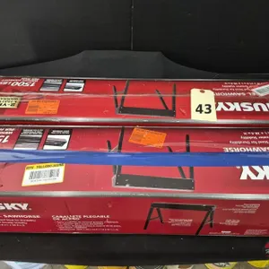 (2) NEW Husky Steel Folding Sawhorses