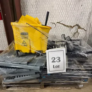Shelving Racks and Mop Bucket