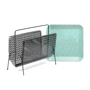 Mid Century Modern Magazine Rack & Tray