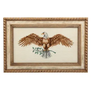 Framed Americana Eagle Needlepoint