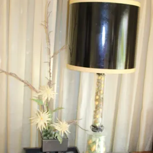 Lemons Table Lamp & Floral Arrangement