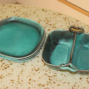 Hoffman Pottery Plates & Serving Bowl