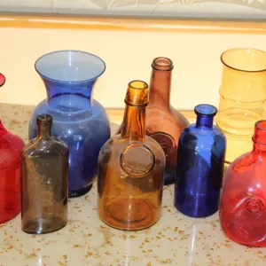 Colored Glass Bottles & Vases
