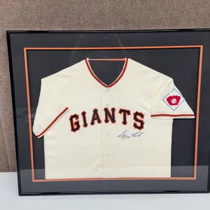 Willie Mays Signed Giants Jersey Framed
