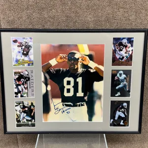 Tim Brown Signed Raiders Photo & Card Collage