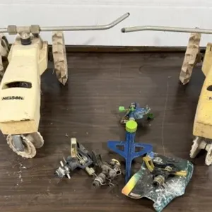 2 Vintage Nelson Rain Trains, 3 Sprinkler Heads,