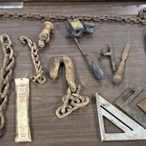 Misc. Chains, Hook, 2 C-Clamps,