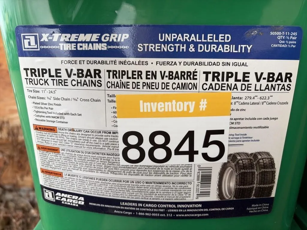 Two Sets of Triple Tire Chains - 11R24.5