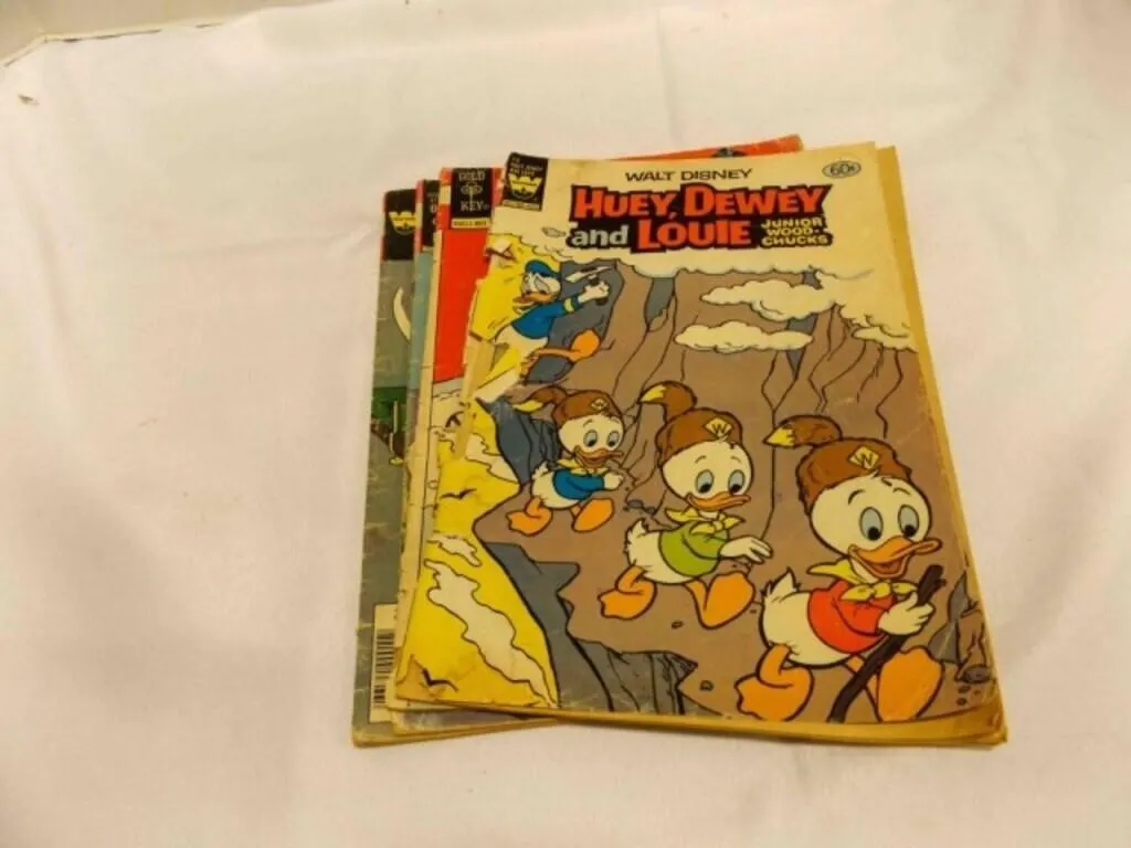4 Vintage Walt Disney Huey Dewey & Louie Comic