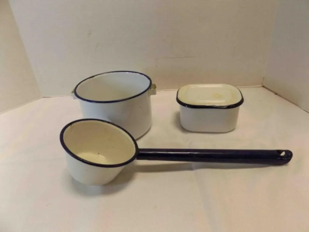 Vintage White Enamelware Kitchen/ Camping